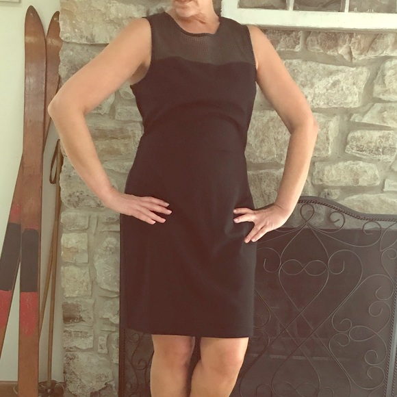 Banana Republic Black Mesh Top Dress NWOT Size 10 - Picture 1 of 8